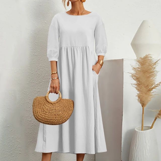 Klassisches Sommerkleid in Weiß