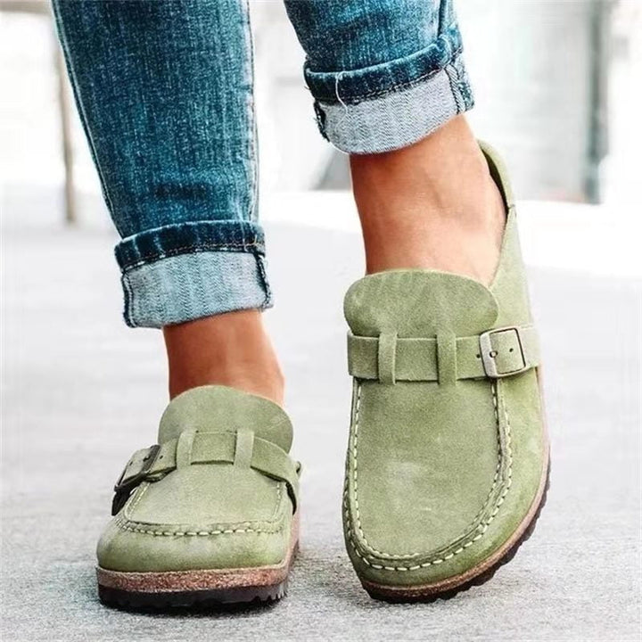 Komfortable Damen Loafer im klassischen Design in Grün