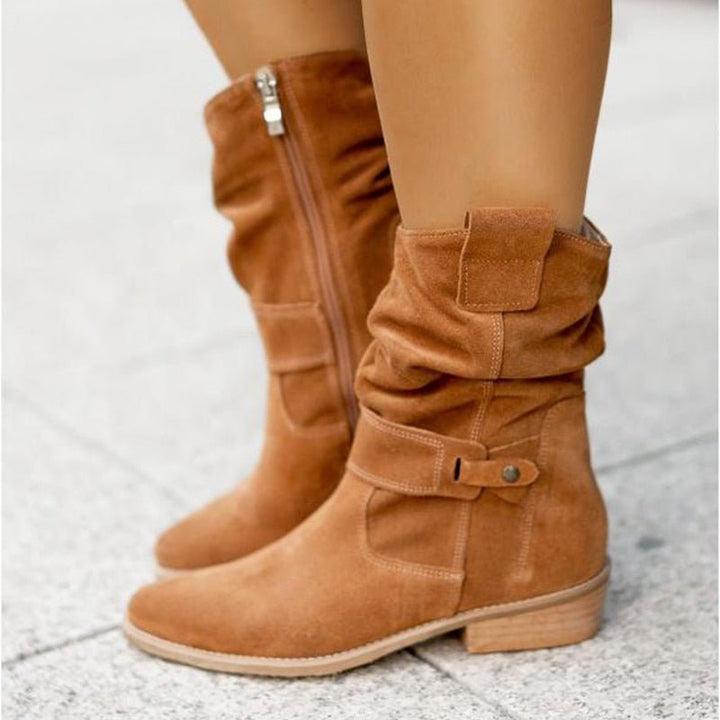 Komfortable Damen Stiefel für Herbst in Gelbbraun