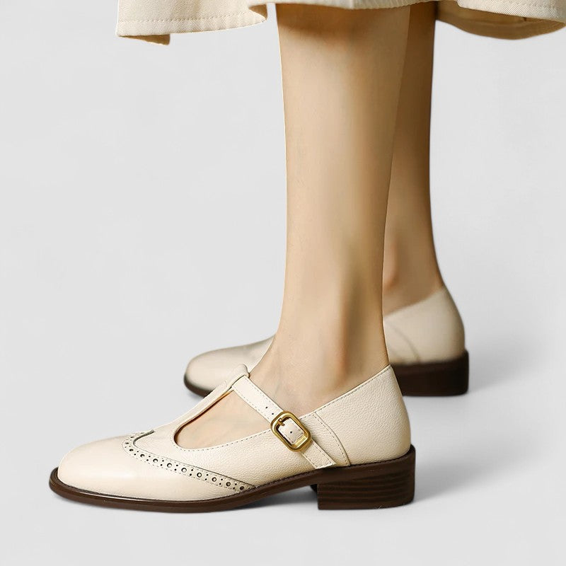 Komfortable Orthopädische Mary Janes in Beige
