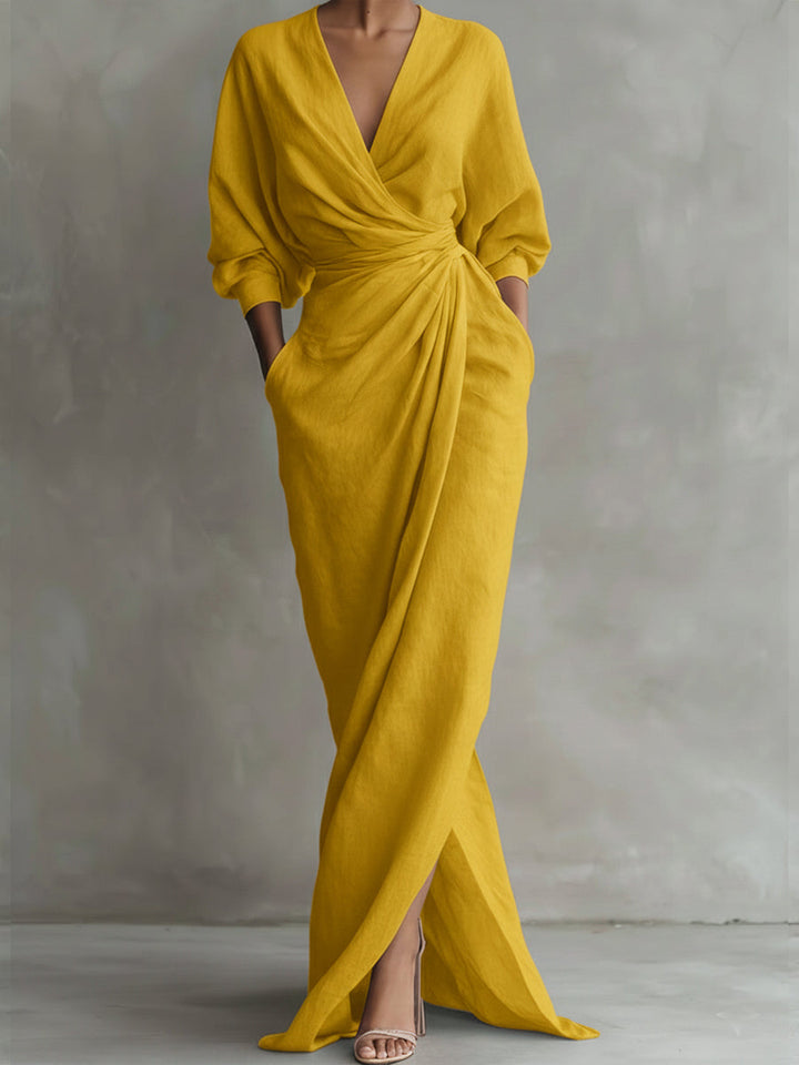 Komfortables Kleid für Hochzeiten in Gelb