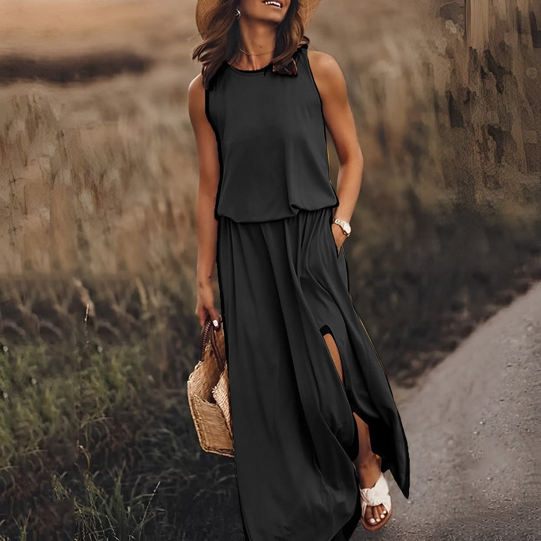Komfortables Sommerkleid mit klassischem Schnitt in Schwarz