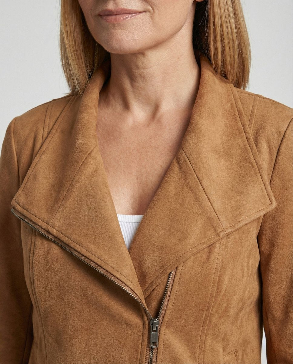 Kunstleder Kurze Jacke Damen im Biker-Stil (3)
