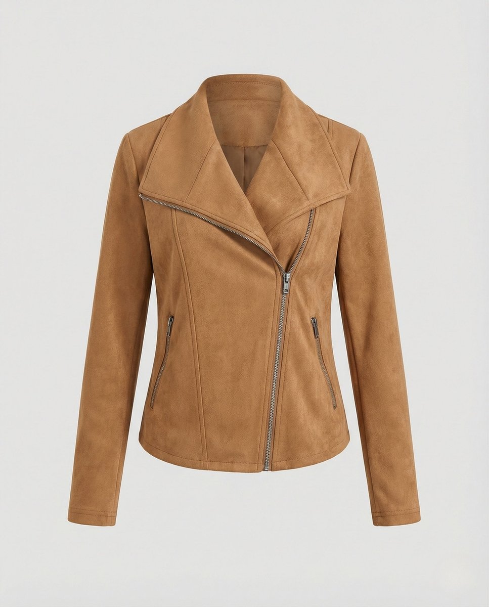 Kunstleder Kurze Jacke Damen im Biker-Stil (5)