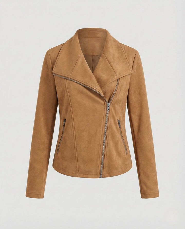 Kunstleder Kurze Jacke Damen im Biker-Stil (5)