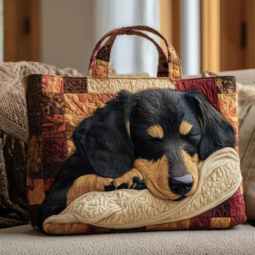 Kunstvolle Damen Alltags-Handtasche mit Hundemotiv in Mehrfarbig