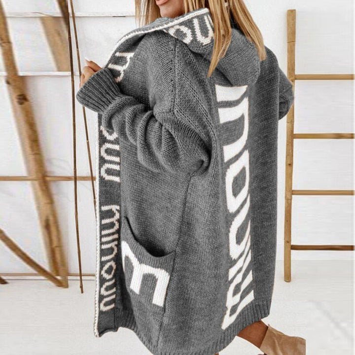 Kuschelige Strickjacke Damen Kurz für Herbst in Grau