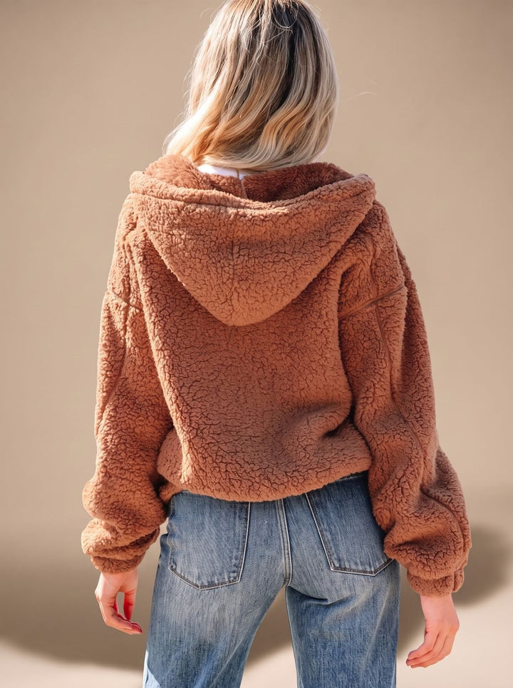 Kuschelige Winterjacke Damen im Teddy-Stil (4)