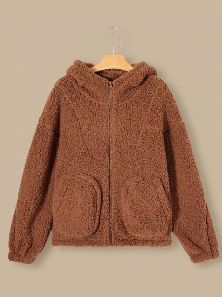 Kuschelige Winterjacke Damen im Teddy-Stil (6)