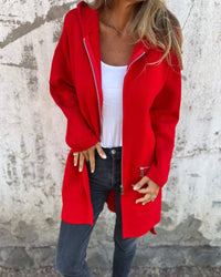 Victoria | Lange Damen Strickjacke mit Kapuze