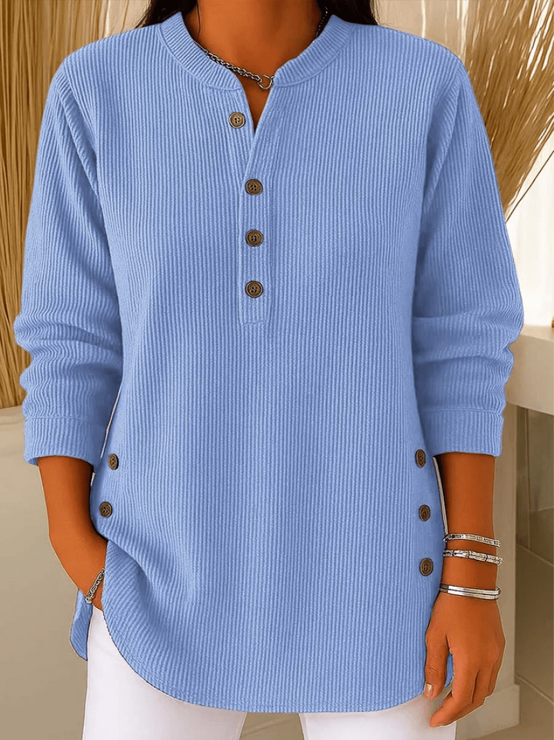 Lange Damen Strickjacke mit zarten Schleifen-Details in Blau