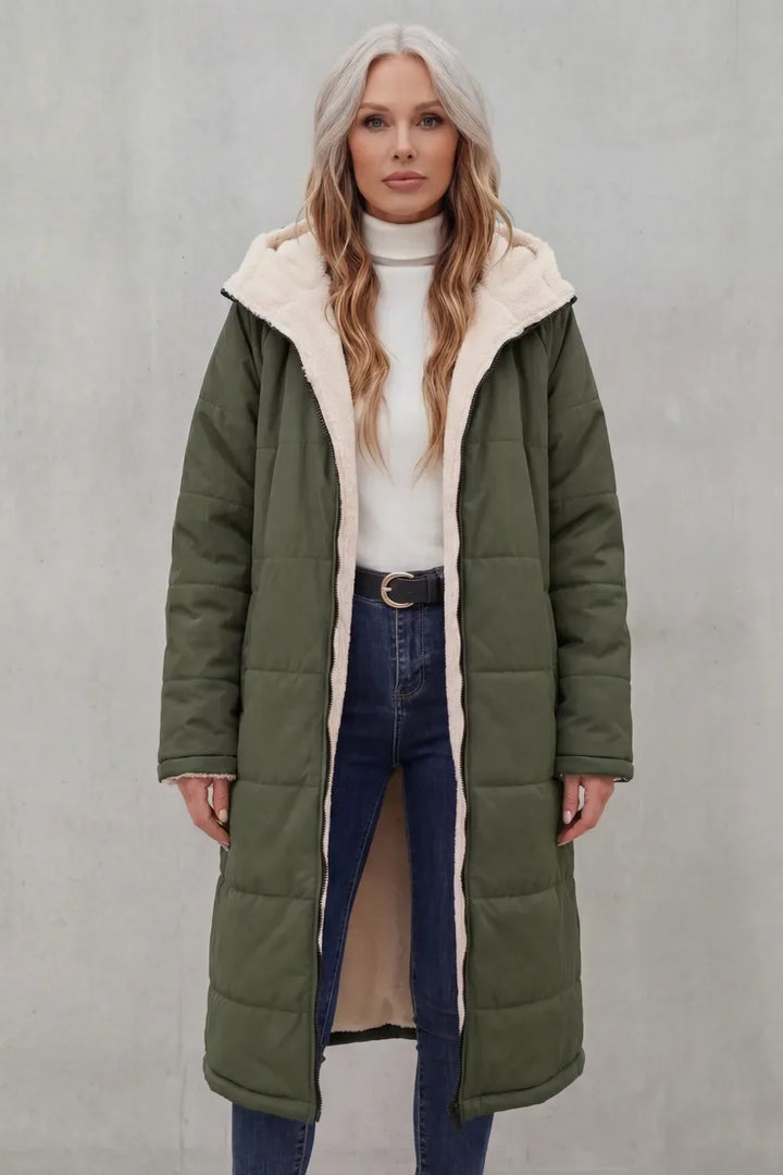 Lange Damen Winterjacke mit Kapuze (8)