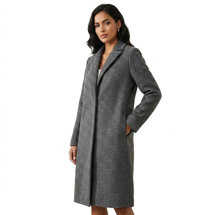 Lange Winterjacke für Damen zeitlos elegant in Grau