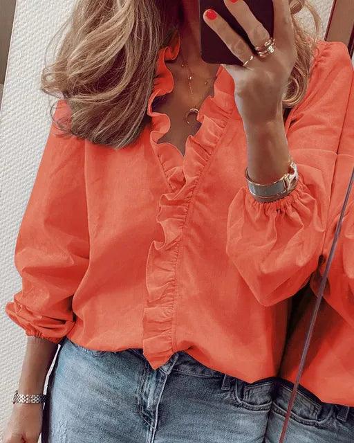 Leichte Damen-Bluse für sommerliche Tage in Orange