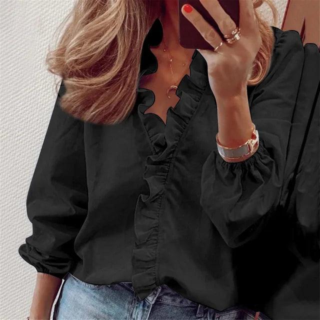 Leichte Damen-Bluse für sommerliche Tage in Schwarz