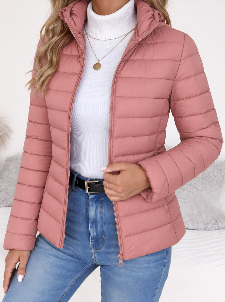 Leichte Damen Steppjacke für den Herbst in Rosa