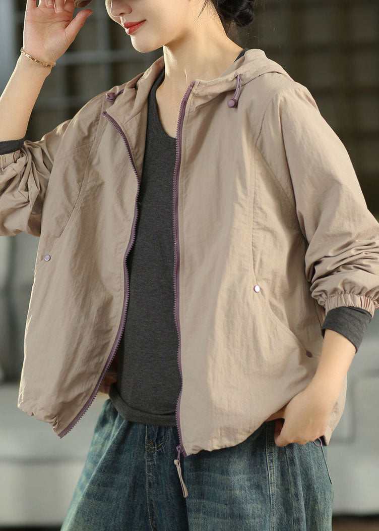 Leichte Damen Winterjacke mit Kapuze in Helllila 1