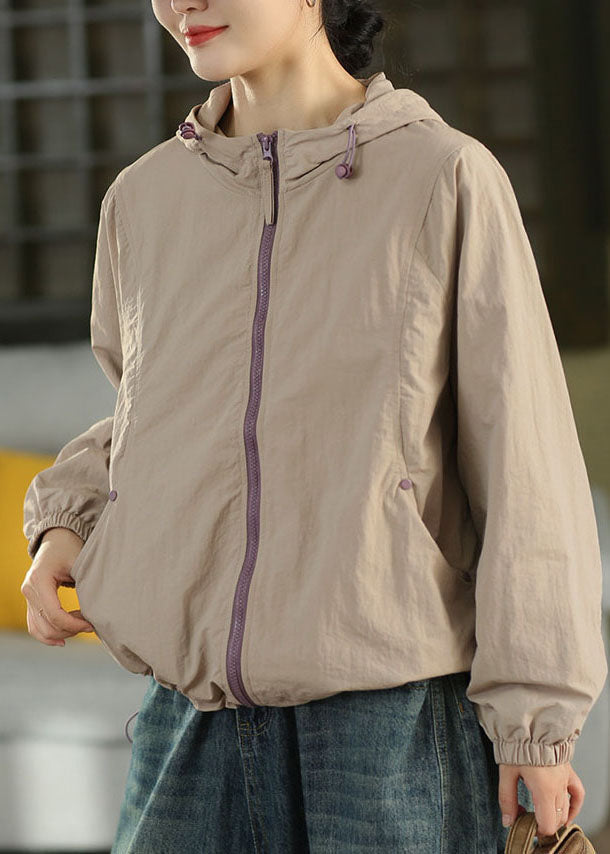 Leichte Damen Winterjacke mit Kapuze in Helllila 2