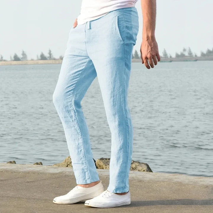 Leichte Herren-Hose aus Leinen und Baumwolle (7)