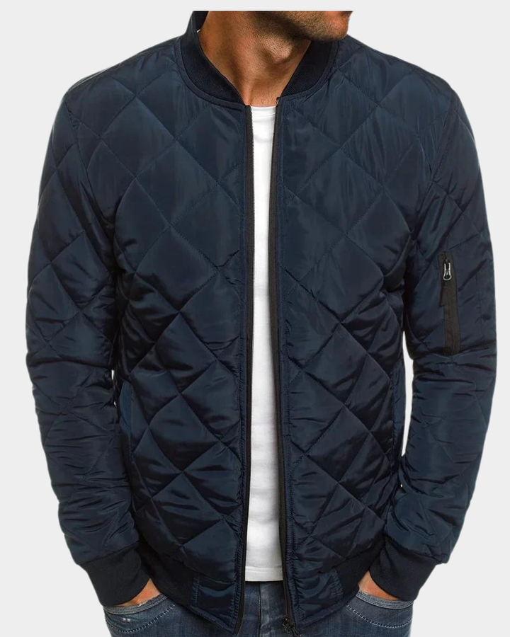 Leichte Herren-Steppjacke für Herbst in Marineblau