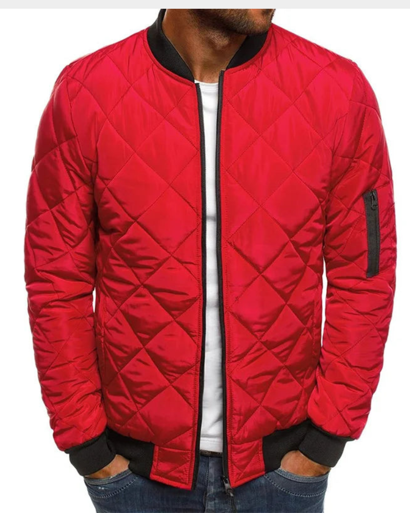 Leichte Herren-Steppjacke für Herbst in Rot