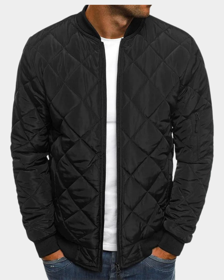 Leichte Herren-Steppjacke für Herbst in Schwarz