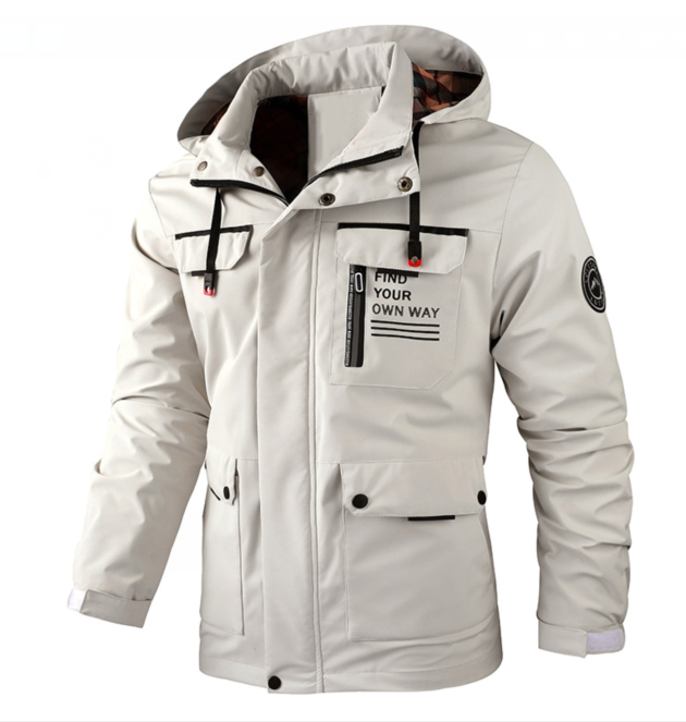 Leichte Herren Winterjacke mit Wasserschutz in Weiß