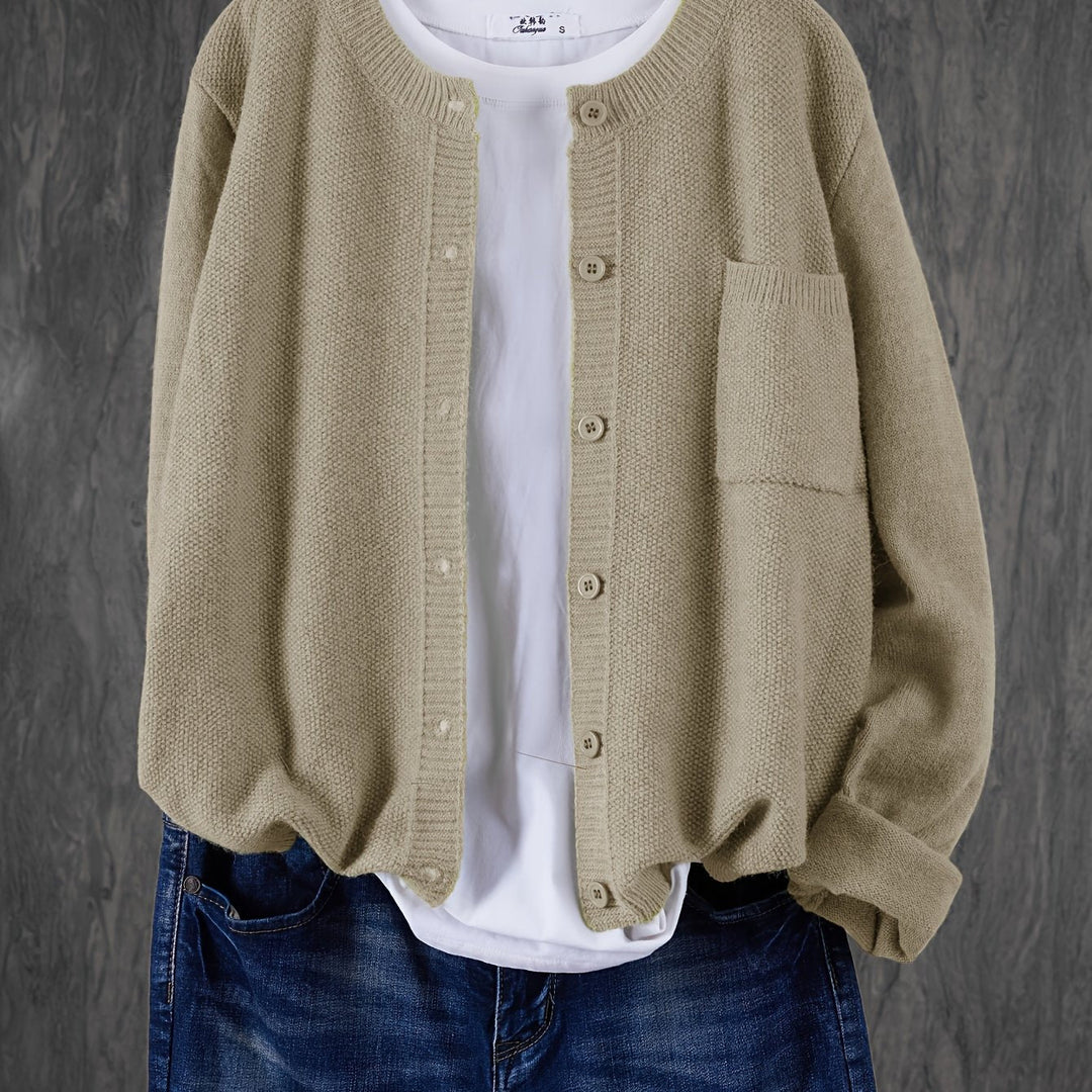 Lockere Cardigan mit Knopfleiste in Apricot