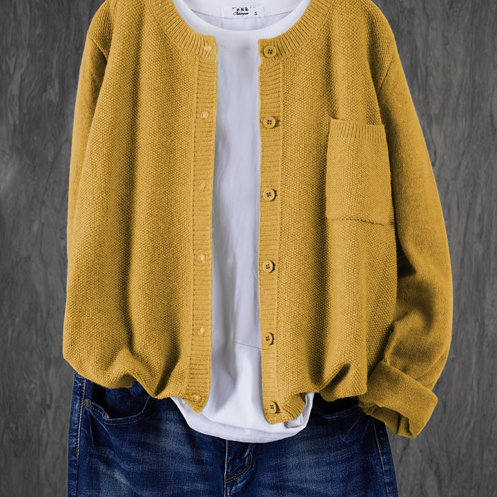 Lockere Cardigan mit Knopfleiste in Yellowish Brown