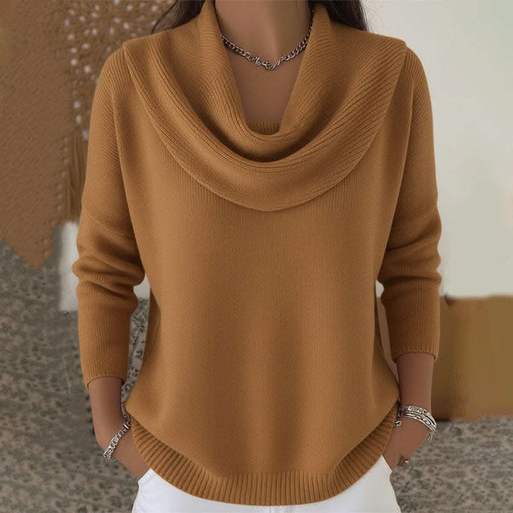 Lockere Damen Strickjacke aus weicher Baumwolle in Braun