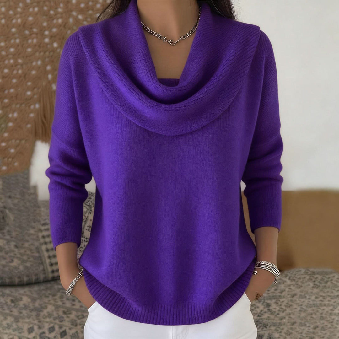 Lockere Damen Strickjacke aus weicher Baumwolle in Lila