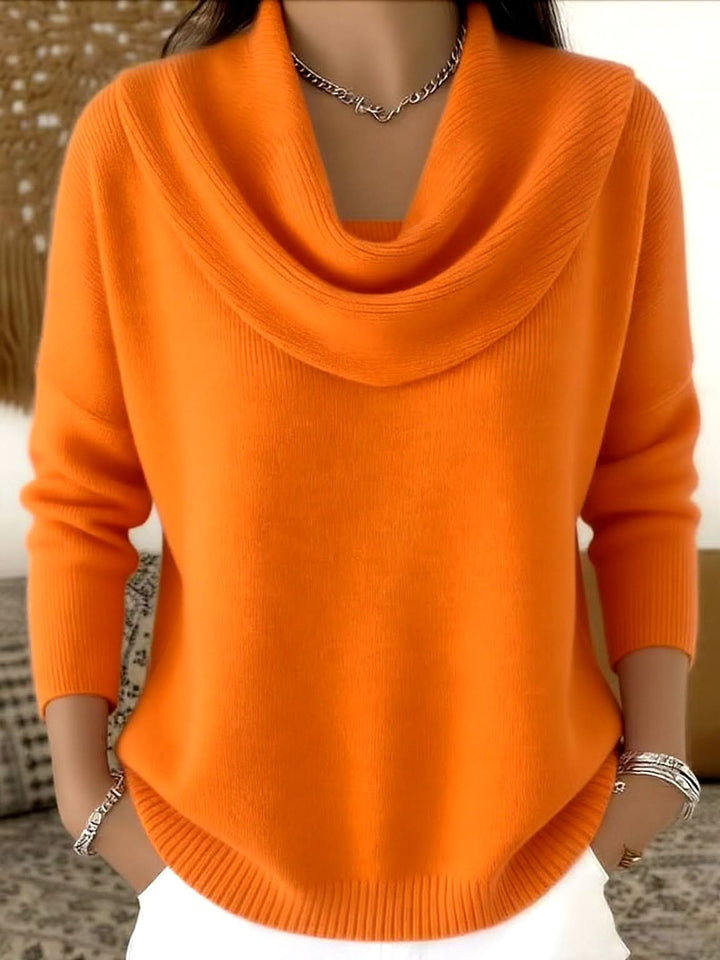 Lockere Damen Strickjacke aus weicher Baumwolle in Orange