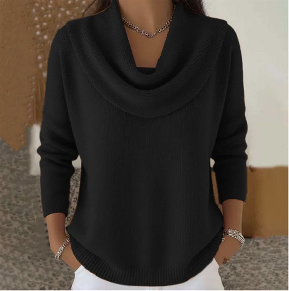 Lockere Damen Strickjacke aus weicher Baumwolle in Schwarz