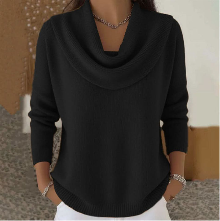 Lockere Damen Strickjacke aus weicher Baumwolle in Schwarz