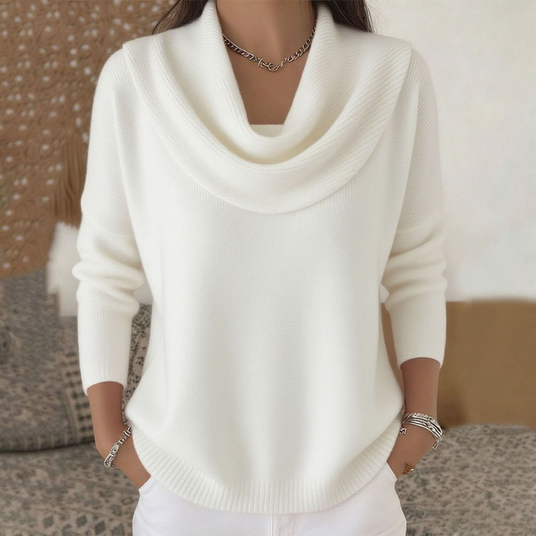 Lockere Damen Strickjacke aus weicher Baumwolle in Weiß