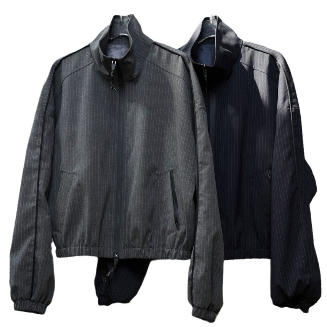 Lockere Damen Winterjacke mit Nadelstreifen (5)