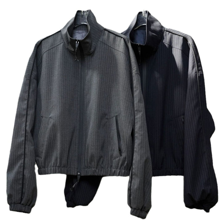 Lockere Damen Winterjacke mit Nadelstreifen (5)