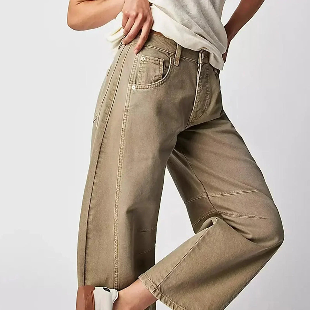 Lockerer Damen Jeans mit hohem Bund (2)