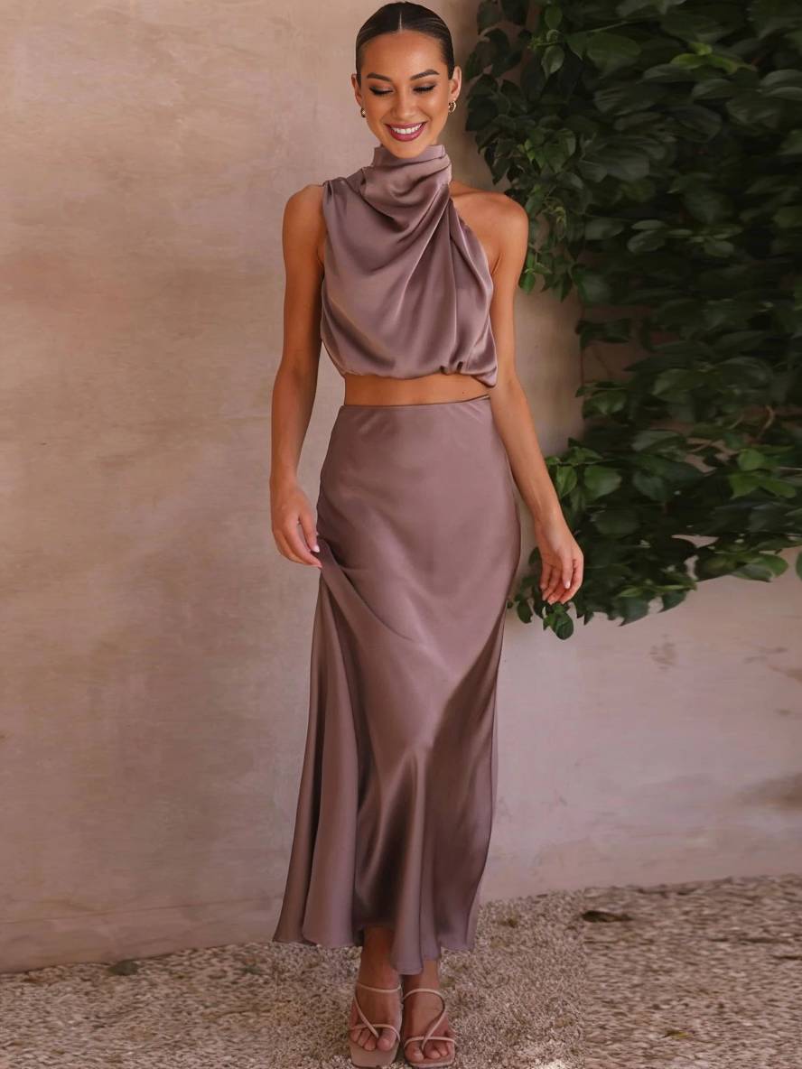 Damen Zweiteiler für Hochzeitsgäste im Sommer in Lila 3