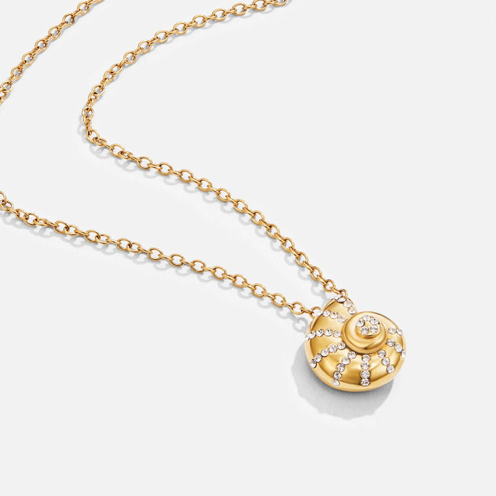 Kristallmuschel Anhänger Halskette