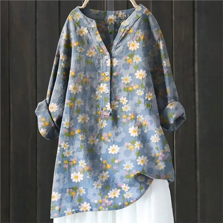 Luftige Eleganz-Bluse in Gänseblümchen