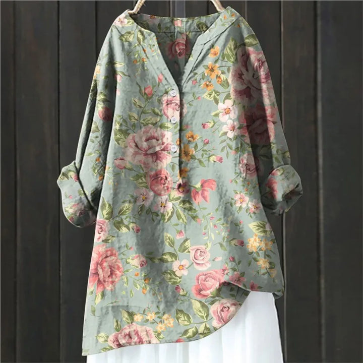 Luftige Eleganz-Bluse in Rosen