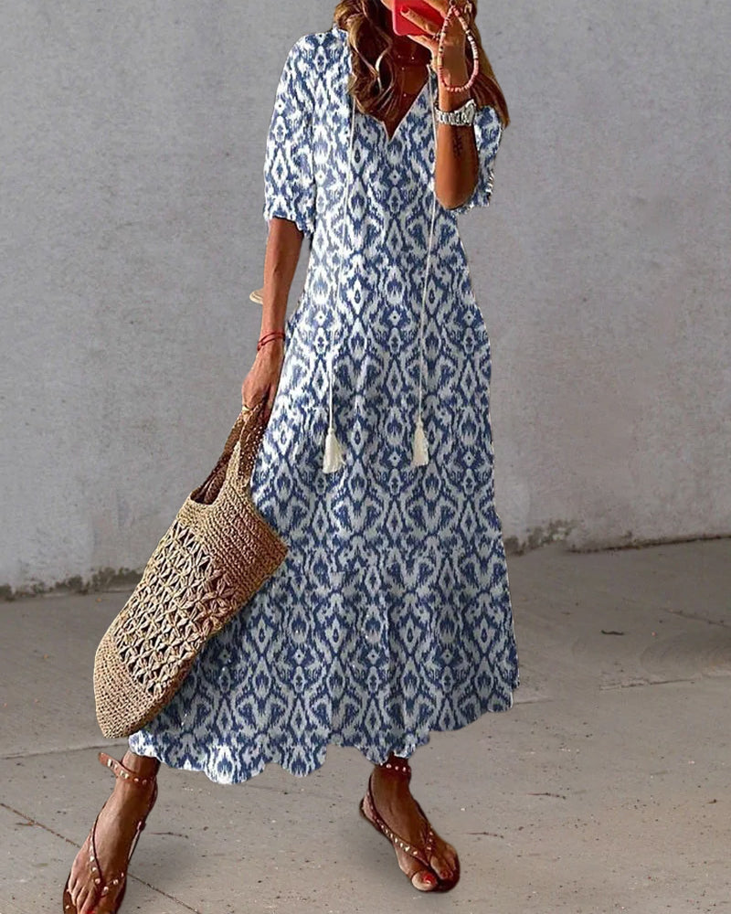 Luftiges Boho Maxikleid für Hochzeitsgäste in Lila 2
