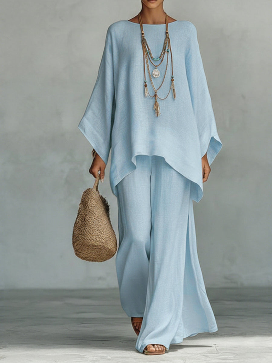 Luftiges Damen-Set mit eleganter Weite in Hellblau