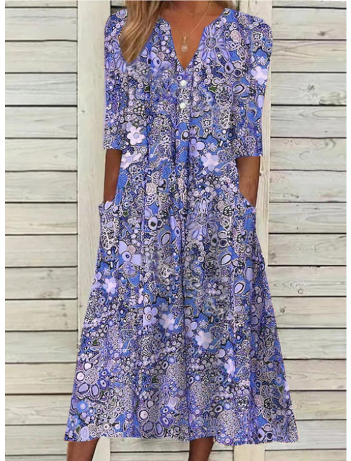 Luftiges Maxi-Strandkleid für den Sommer in Blau 1