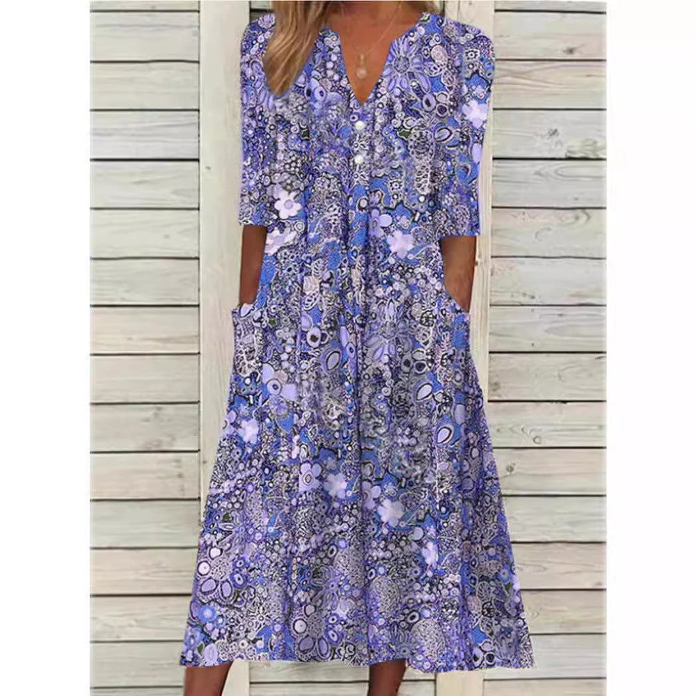 Luftiges Maxi-Strandkleid für den Sommer in Blau 2