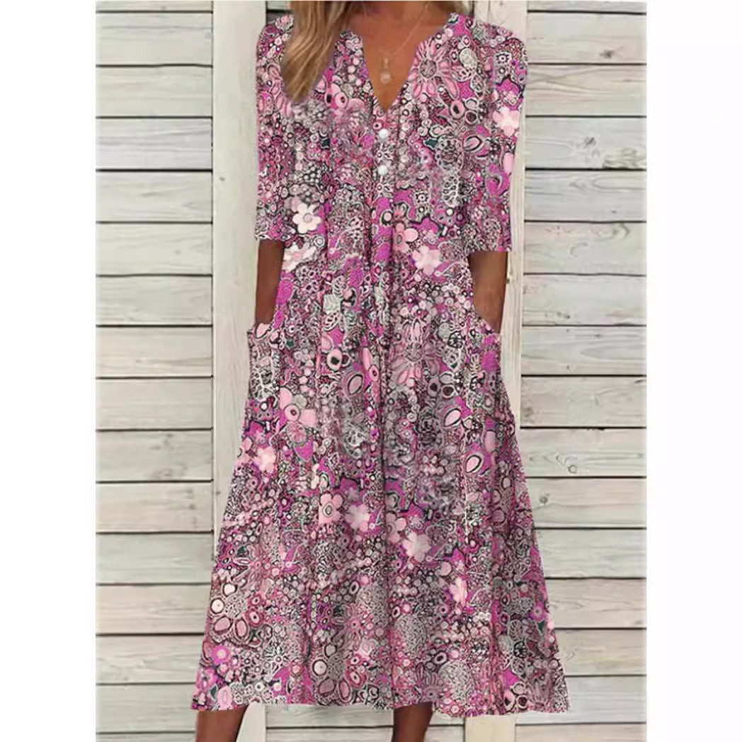 Luftiges Maxi-Strandkleid für den Sommer in Blau 3