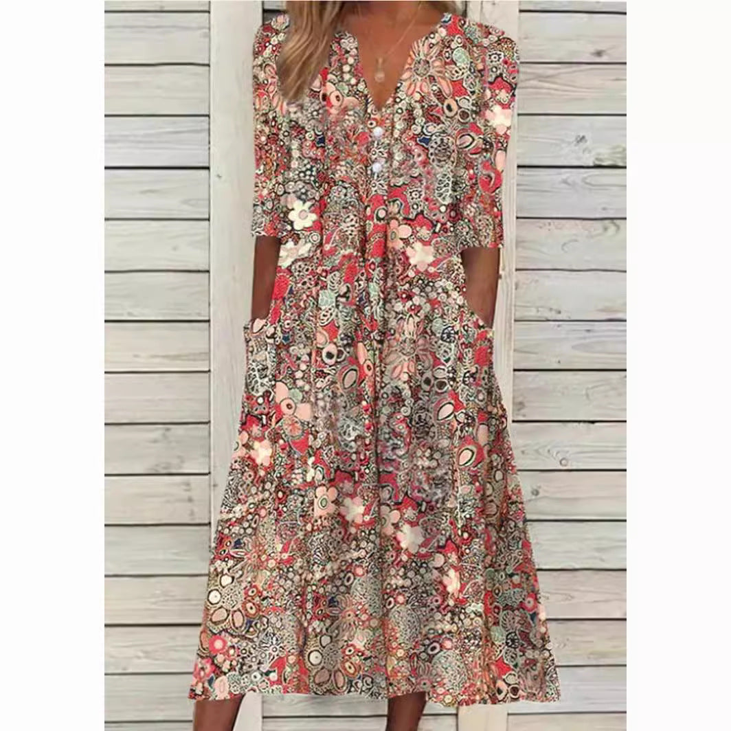 Luftiges Maxi-Strandkleid für den Sommer in Rosa 2