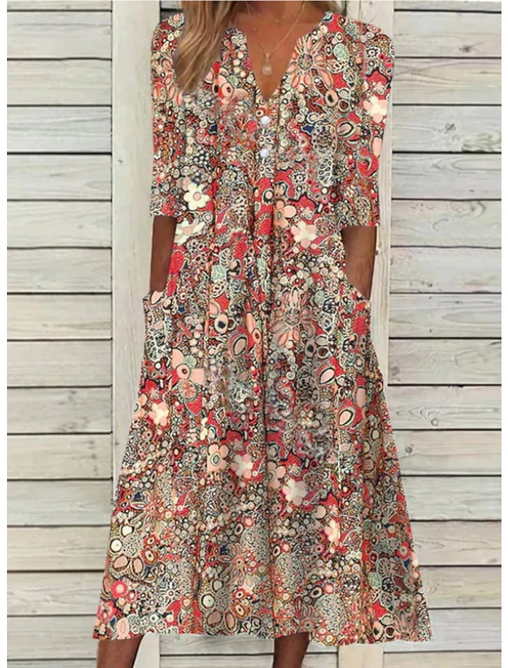Luftiges Maxi-Strandkleid für den Sommer in Rot