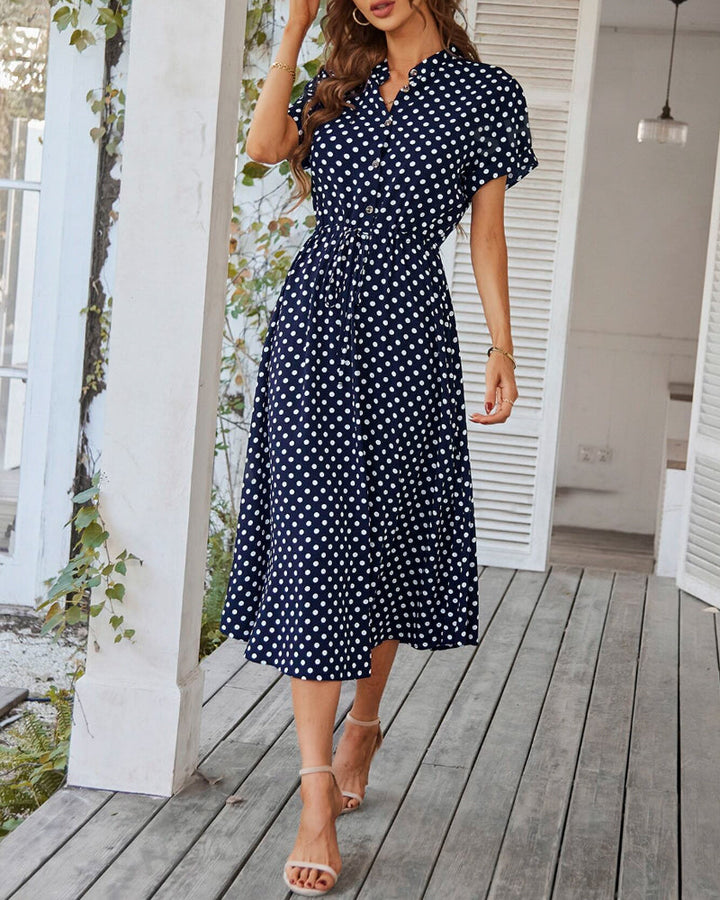 Luftiges Polka-Dot Midikleid (3)